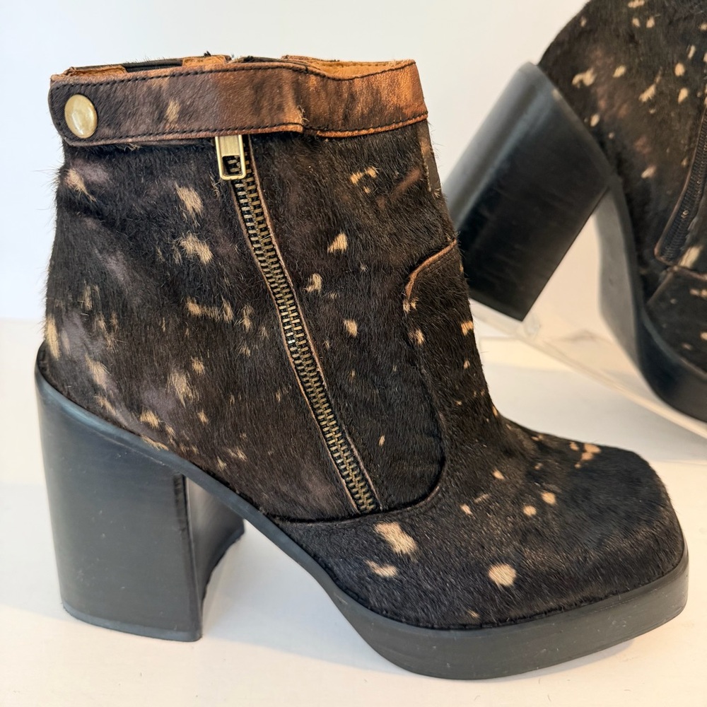 Jeffrey Campbell Havana Last Black and Brown Platform Ankle Boots Size 10 - Picture 2 of 10